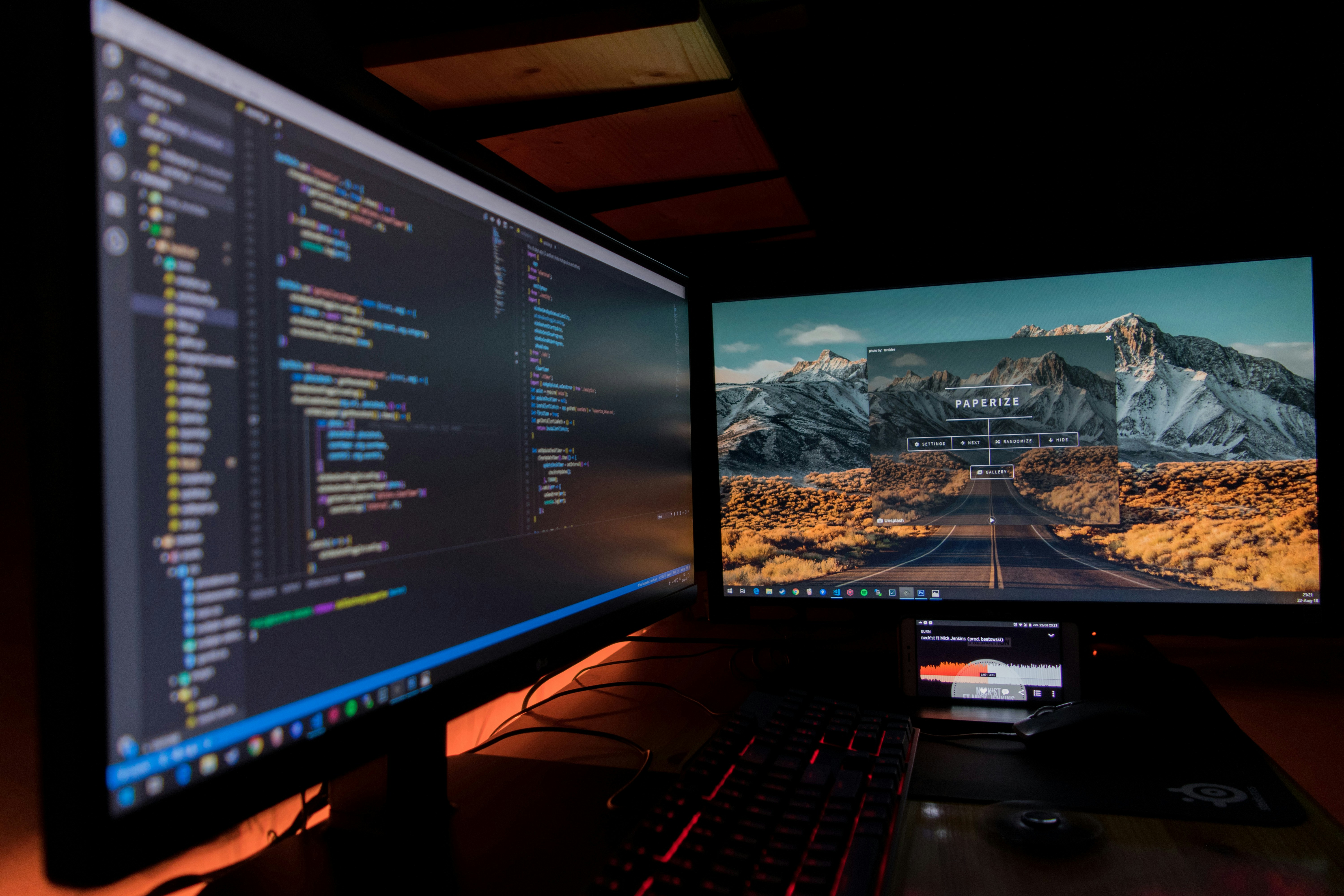 Website analytics and design work on a laptop